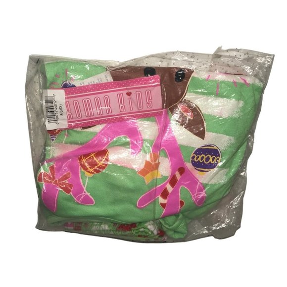Komar Kids - Girls Christmas Pajamas - Reindeer with ornaments on antlers - Picture 2 of 4